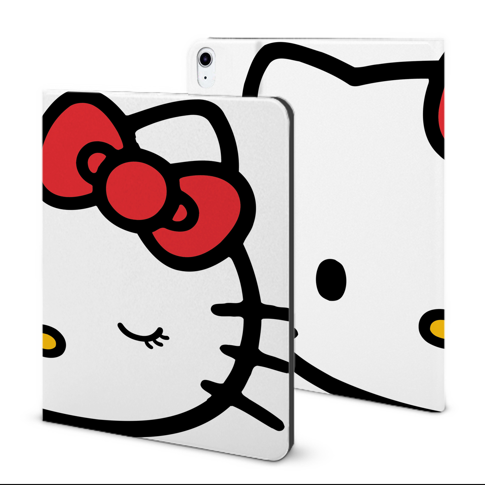 （画像用） Hello Kitty ハローキティ IPad ケース ブック型 PUレザー TPU 耐衝撃 軽量 薄型 ペン収納なし 全面保護 IPad 各モデル対応